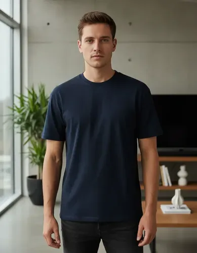 Polera Polo Cuello Redondo Cuello Redondo Manga Corta