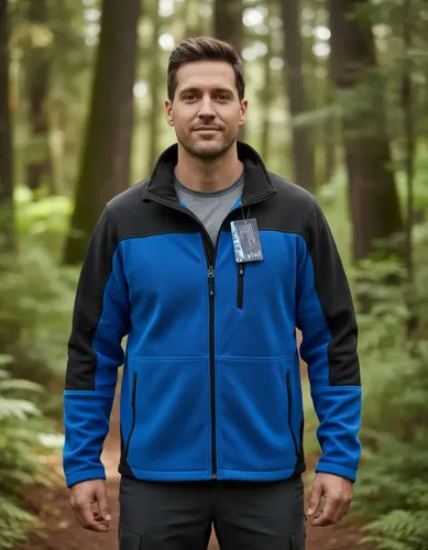 Chaqueta Micropolar Bicolor  Azulino Negro De Caballero Azul Marino Xxl Bicolor