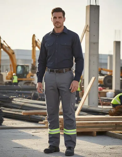 Pantalón Cargo De Trabajo Tela Gabardina Cinta Día Noche Ref