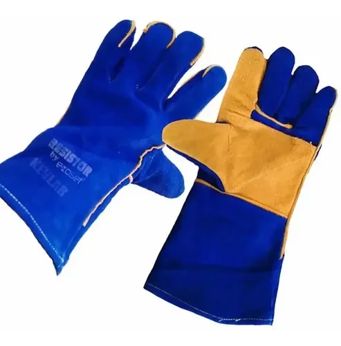 Guantes Para Soldar Reforzado Azul Kevlar  Resistente Certif