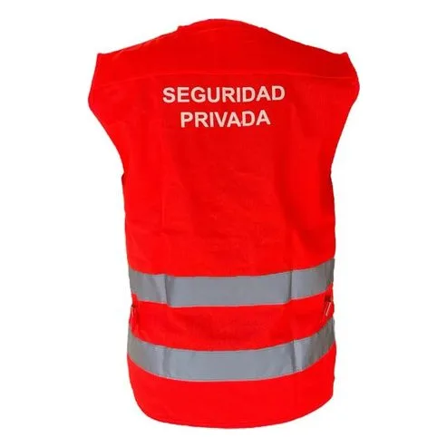 Chaleco Reflectante Seguridad Privada Rojo Fluor Rojo Fluor L
