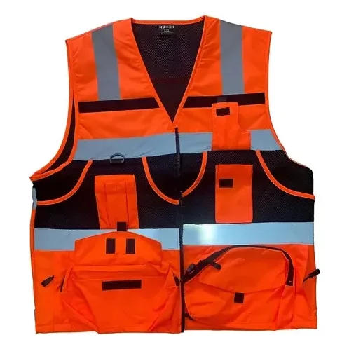 Chaleco Geólogo De Seguridad Minero Naranjo Con Malla Foam