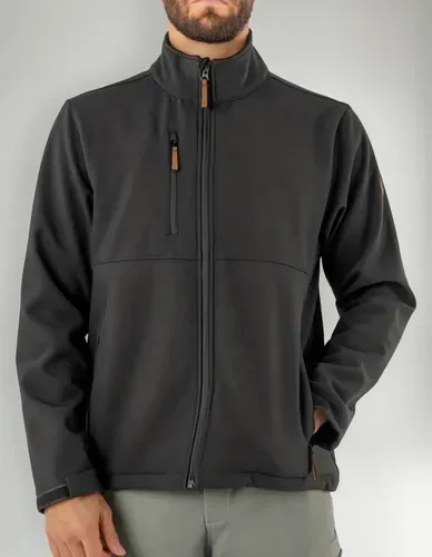 Chaqueta Tipo Softshell Negra Con Cierre