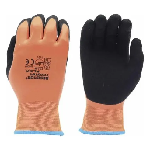Guante Térmico De Trabajo Termaflex Palma Latex Texturizada Naranja Negro