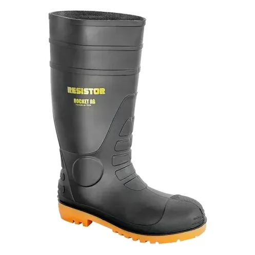 Bota Pvc Negra Para Lluvia Sin Punta Ni Plantilla De Acero Negro 37